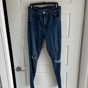 Women's Blue Distressed Jeans